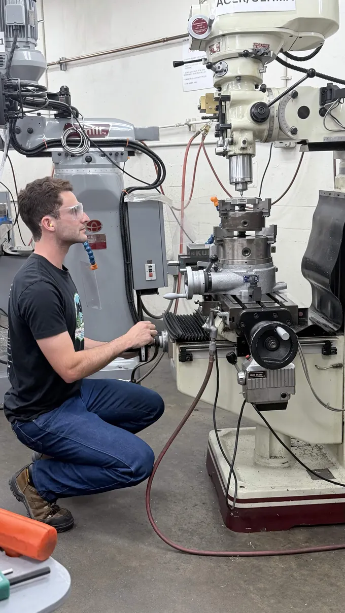 PARSEC member machining a part for the RUDy engine