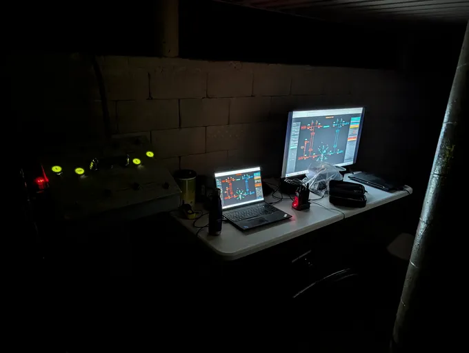 PARSEC operators running a hot fire from the Monolith control room